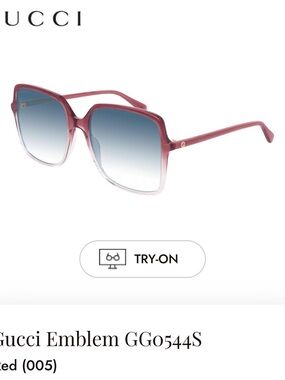 Gucci Rose Pink to Clear Gradient Square Sunglasses